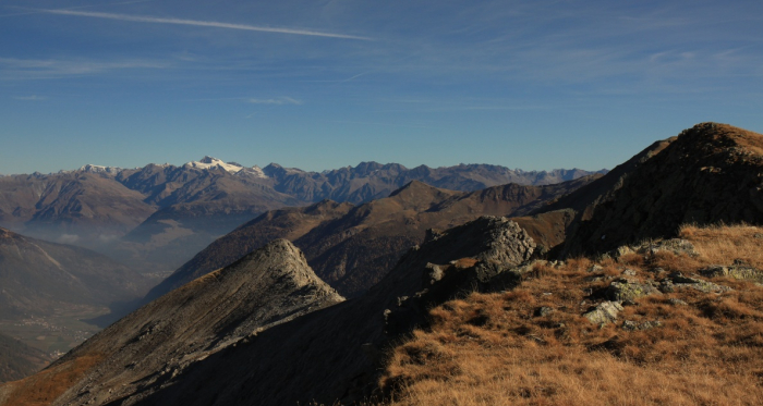 Blick vom Piz Praveder an die Nord-West Flanke