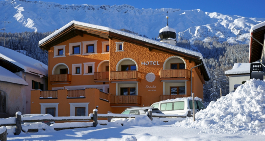Aussenbild Winter, Hotel Landgasthof Staila, Fuldera Aussenbild Winter, Hotel Landgasthof Staila, Fuldera