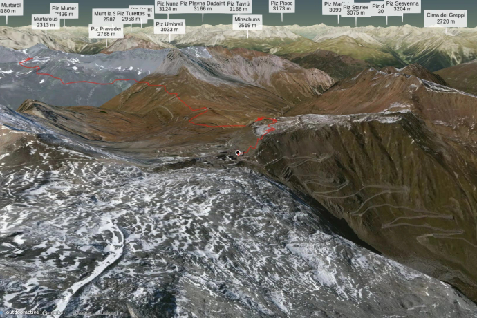 Radtour in Sondrio: Piz da las trais Linguas - Umbrail - Val Mora - Tschierv