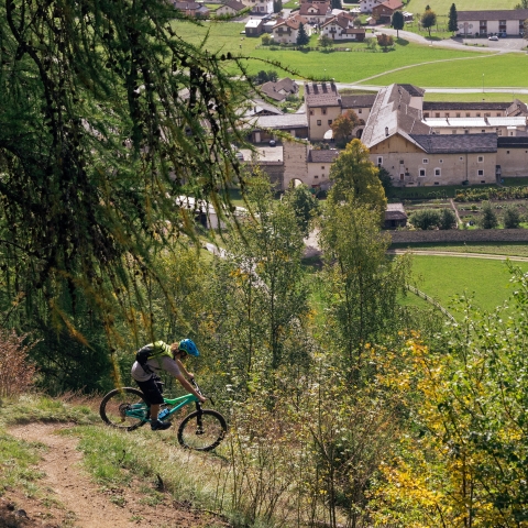 Die MTB-Talrunde im Val Müstair, Schweiz.