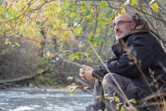 Marius Burch an seinem Lieblingsplatz beim Rombach