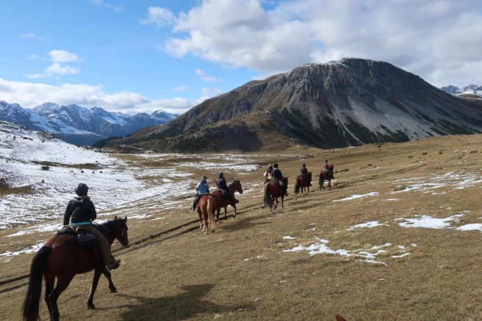 Reittreking Jufplaun in Richtung Buffalora Reittrekking Jufplaun in Richtung Buffalora