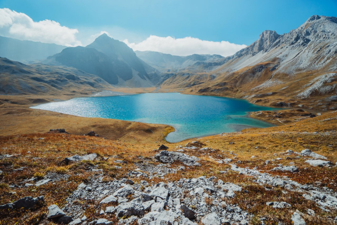 bergsee, herbst, herbststimmung, lai da rims, piz dal lai, see, val müstair, vm, wandern, body of water, fell, fjord, highland, lake, landscape, loch, mountain, mountain range, nature, reservoir, sea, wilderness