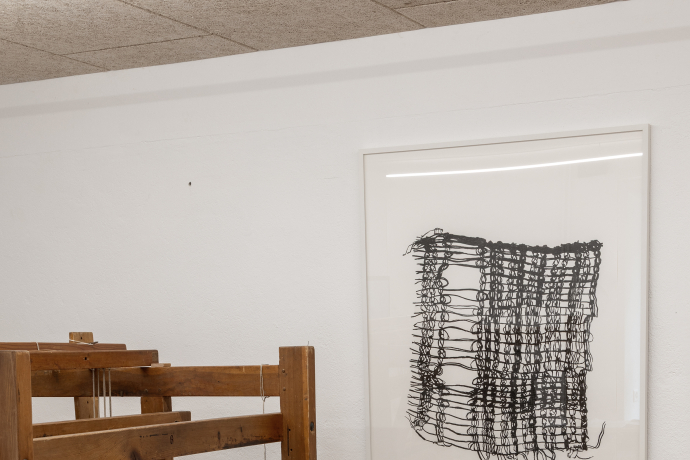 Eveline Cantieni, Sonnenschutznetz I, 2019, Handweberei Tessanda, Foto: P. Lampert