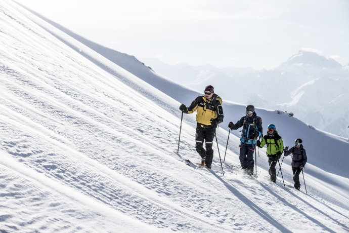 Auf Skitourenwochenende im Val Müstair und Engadin.